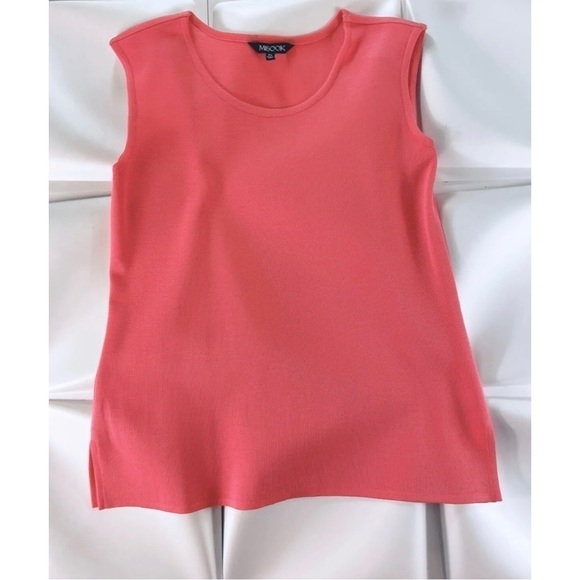 Misook Women Sz PS P S Coral Pink Twinset Cardigan Tank Sweater 2pc Set NEW - Picture 6 of 13